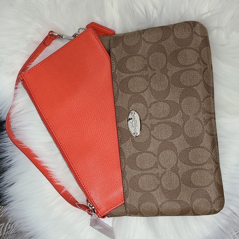 Coach Signature Pop Pouch Wallet Wristlet - Picture 5 of 8